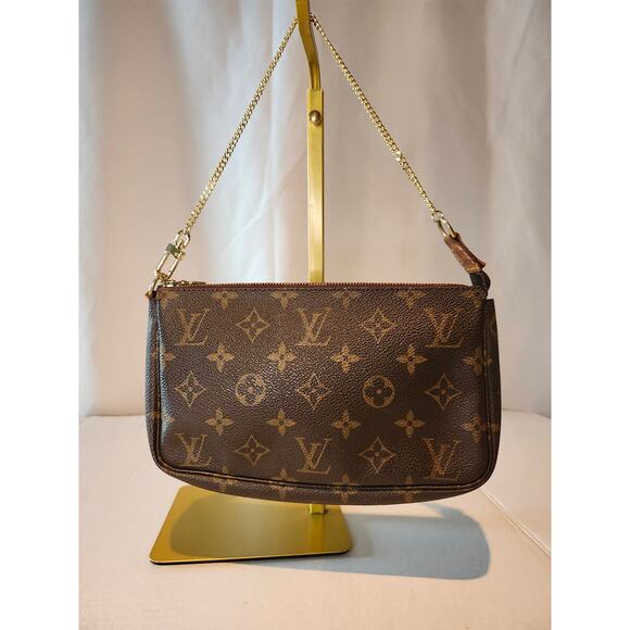 Louis Vuitton Pochette Accessoires LV Monogram Shoulder Bag with Chain Vintage - Picture 4 of 15